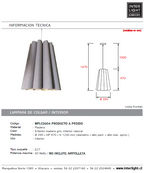 Lámpara colgante madera gris Ø 39 cm E27 - A pedido - WPLC0032