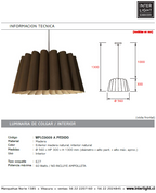 Lámpara colgante madera café Ø 56 cm E27 - A pedido - WPLC0009
