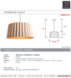 Lámpara colgante madera natural Ø80 cm E27 - A PEDIDO - WPLC0013