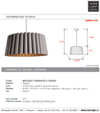 Lámpara colgante madera gris Ø 80 cm E27 - A pedido - WPLC0031