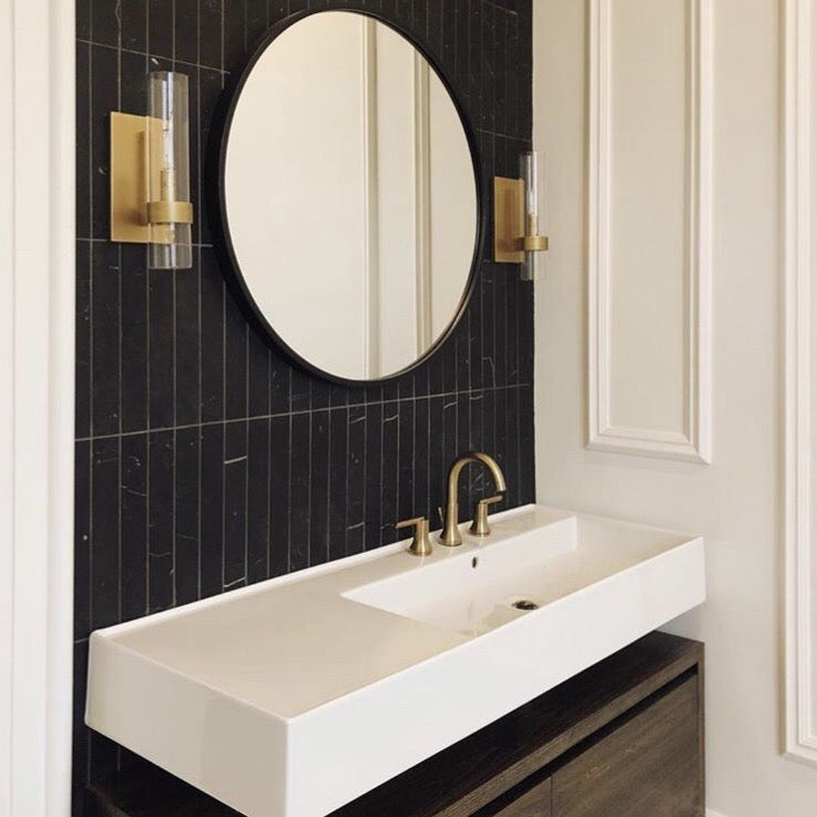 Apliqué metal vidrio bronce E27 - LGAP0049