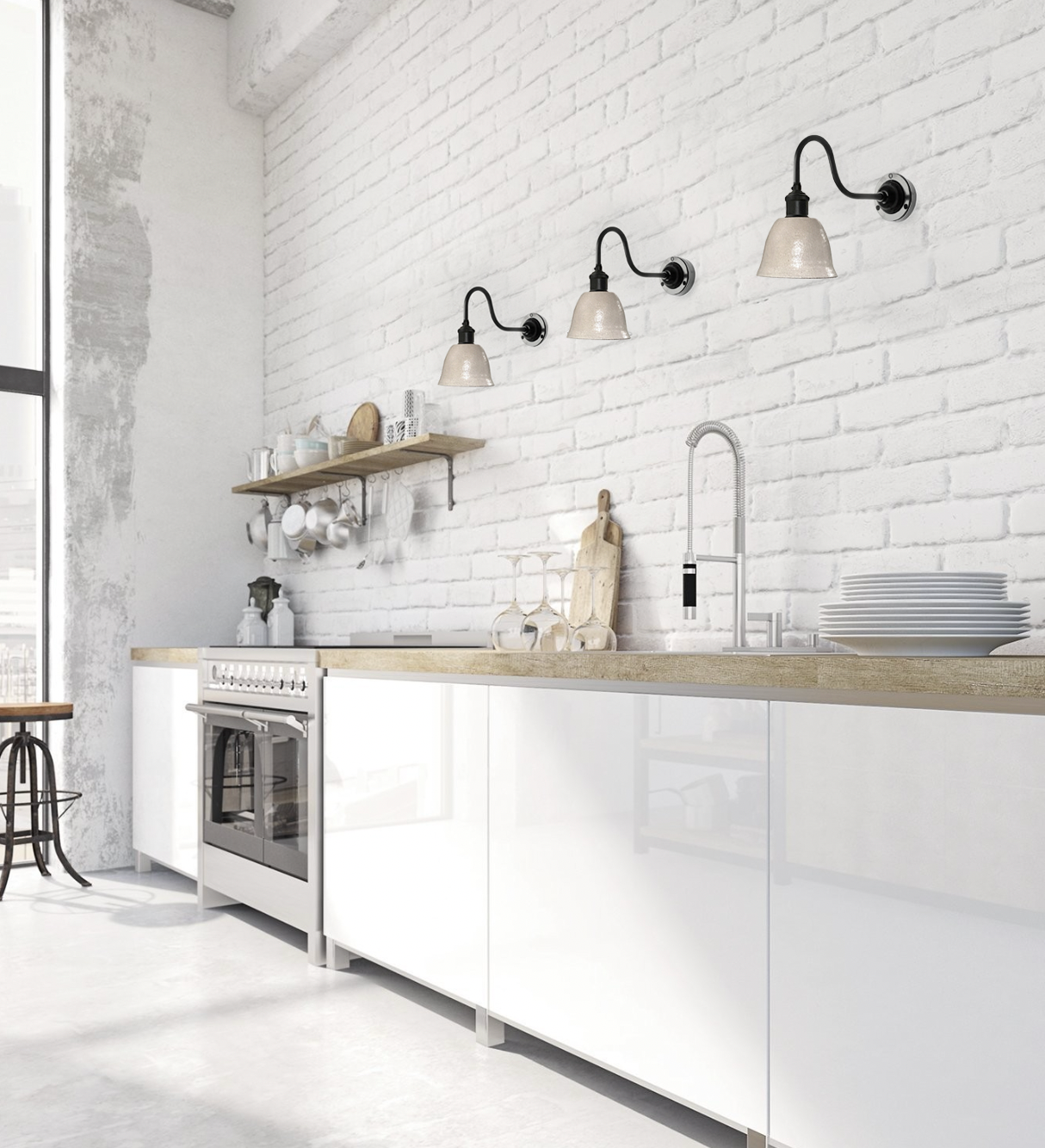 Apliqué  cerámica gres blanco E27 - A pedido - CKAP0001