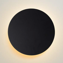 Cargar imagen en el visor de la galería, Apliqué metal negro luz indirecta eclipse Ø 18 cm LED 12W - TOAP0019
