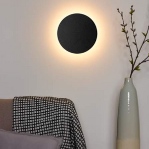 Apliqué metal negro luz indirecta eclipse Ø 18 cm LED 12W - TOAP0019