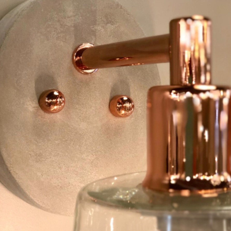 Apliqué metal vidrio concreto Ø 12x20,3 E14 - LUAP0009