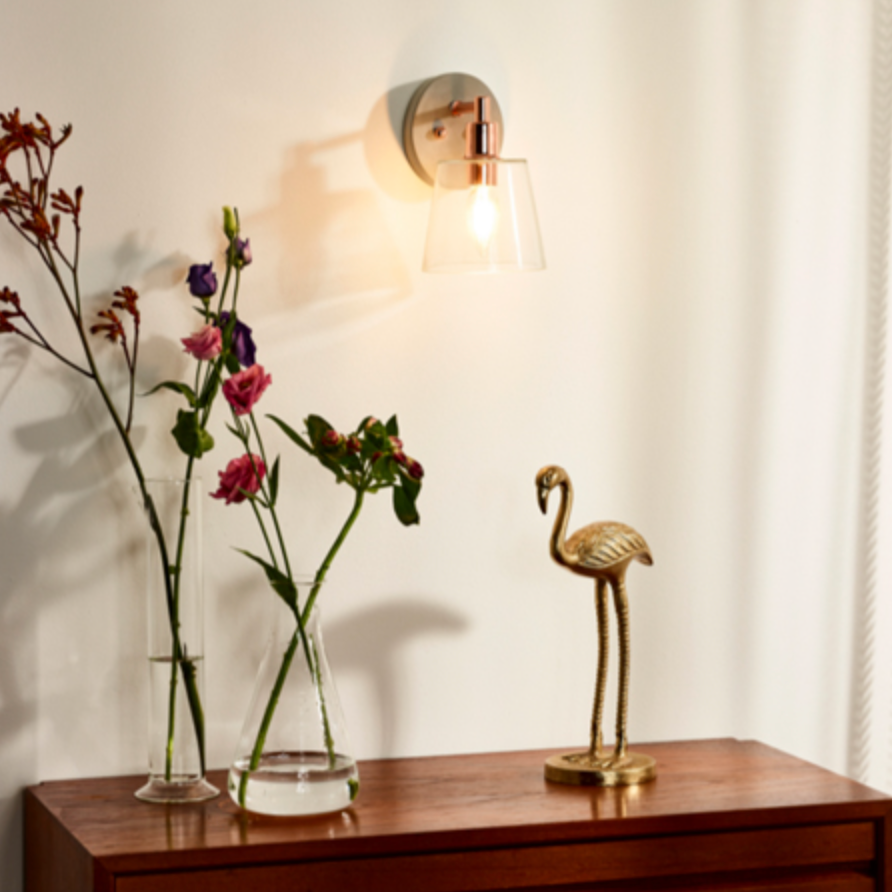 Apliqué metal vidrio concreto Ø 12x20,3 E14 - LUAP0009