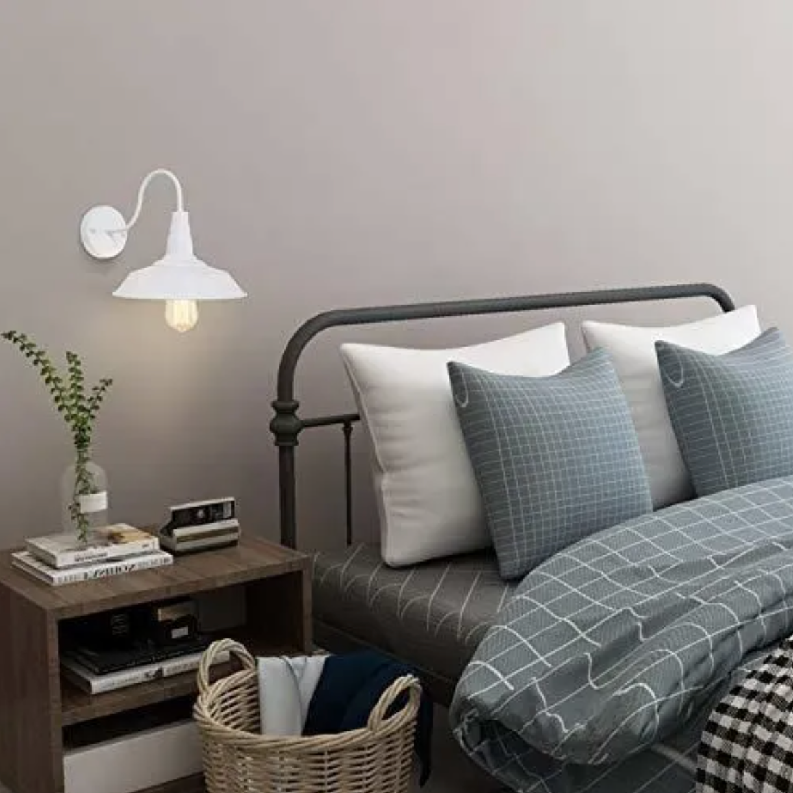 Apliqué metal blanco mate Ø25x33,5x24 cm E27 - KKAP0015