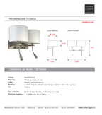 Apliqué  pantalla tela doble E27 con lector LED 3W - BHAP0002