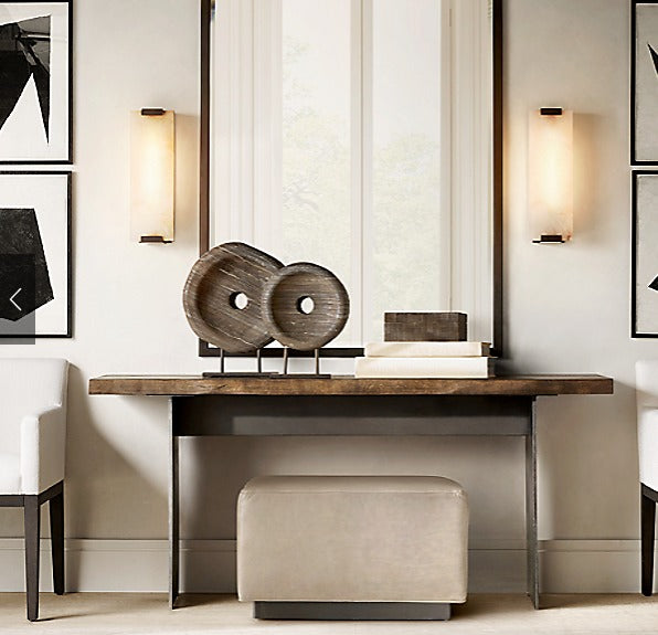 Apliqué metal alabastro bronce 15x27 cm E27 - LGAP0057