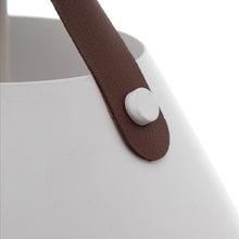 Cargar imagen en el visor de la galería, Lámpara colgante metal cuero blanco cuero café Ø36x37 cm E27 - IXLC0057

