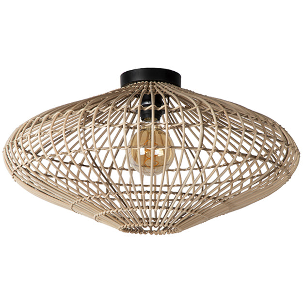 Plafón ratán natural Ø 56x31 cm E27 - LUPL0045