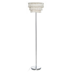 Lámpara de pie metal pantalla tejido crema E27 - IXLP0006