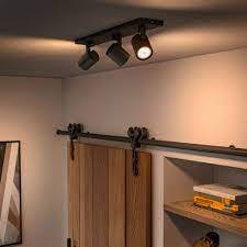 Foco aluminio negro 3 luces 47,7 cm GU10 - PHRE0014
