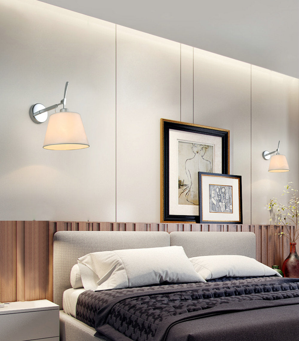 Apliqué aluminio pantalla tela movible Ø24x36 cm E27 -LGAP0042