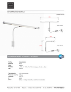 Alumbracuadro metal blanco 43,5 cm LED 9W