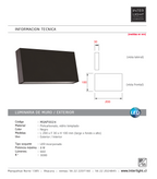 Apliqué policarbonato negro exterior IP 65 20x10 cm LED 8W - MUAP0024
